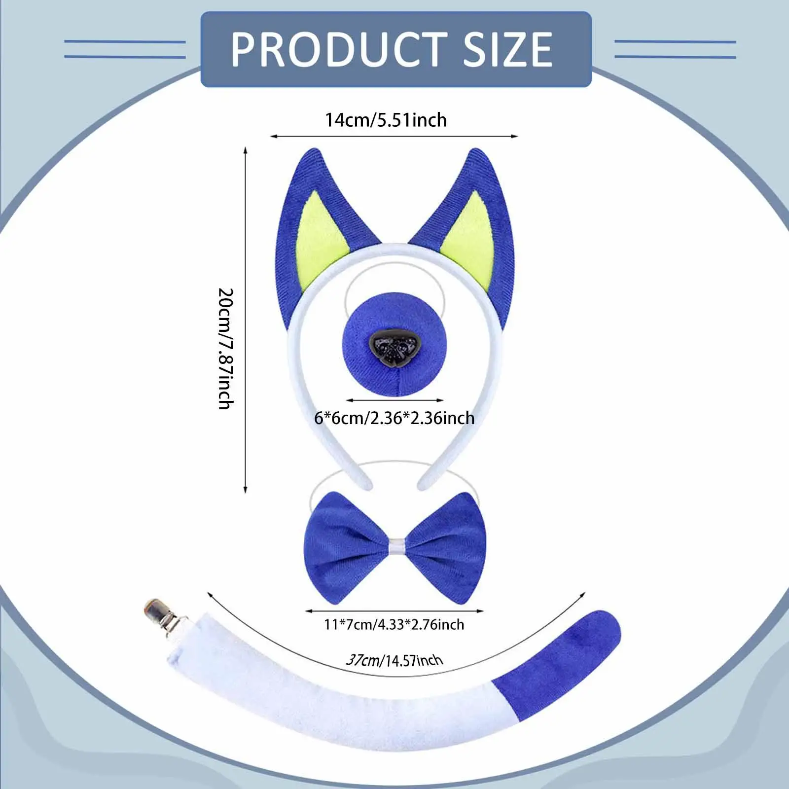 Dog Ears and Tail Set Fancy Dress Halloween Puppy Dress up for Dance Performance