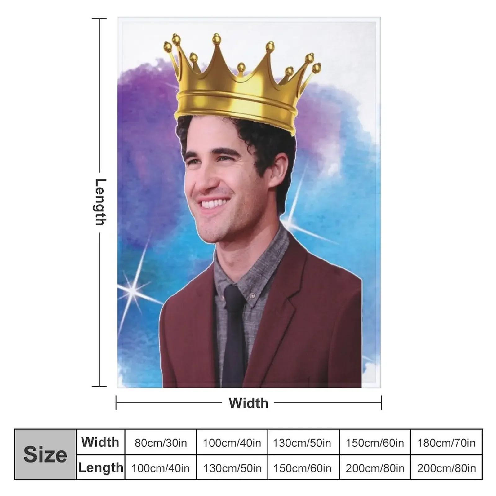 Darren Criss Watercolour Throw Blanket Retros Bed covers Cute Multi-Purpose Blankets