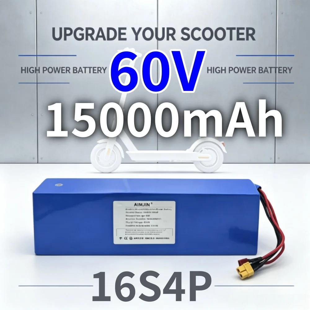 60V 15AH 16S4P Rechargeable Battery Pack for Electric Devices High Capacity Strong Compatibility Various Electric Devices