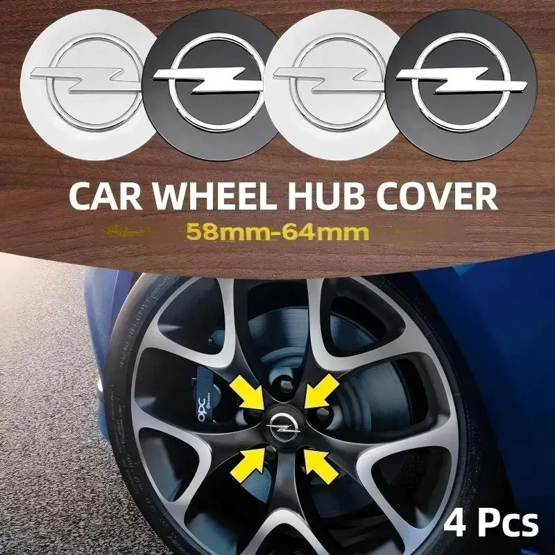 4 قطعة ثلاثية الأبعاد 56 مللي متر 60 مللي متر شعار السيارة عجلة مركز محور السيارات حافة تجديد الغبار واقية شارة يغطي اكسسوارات التصميم صالح لأوبل #1