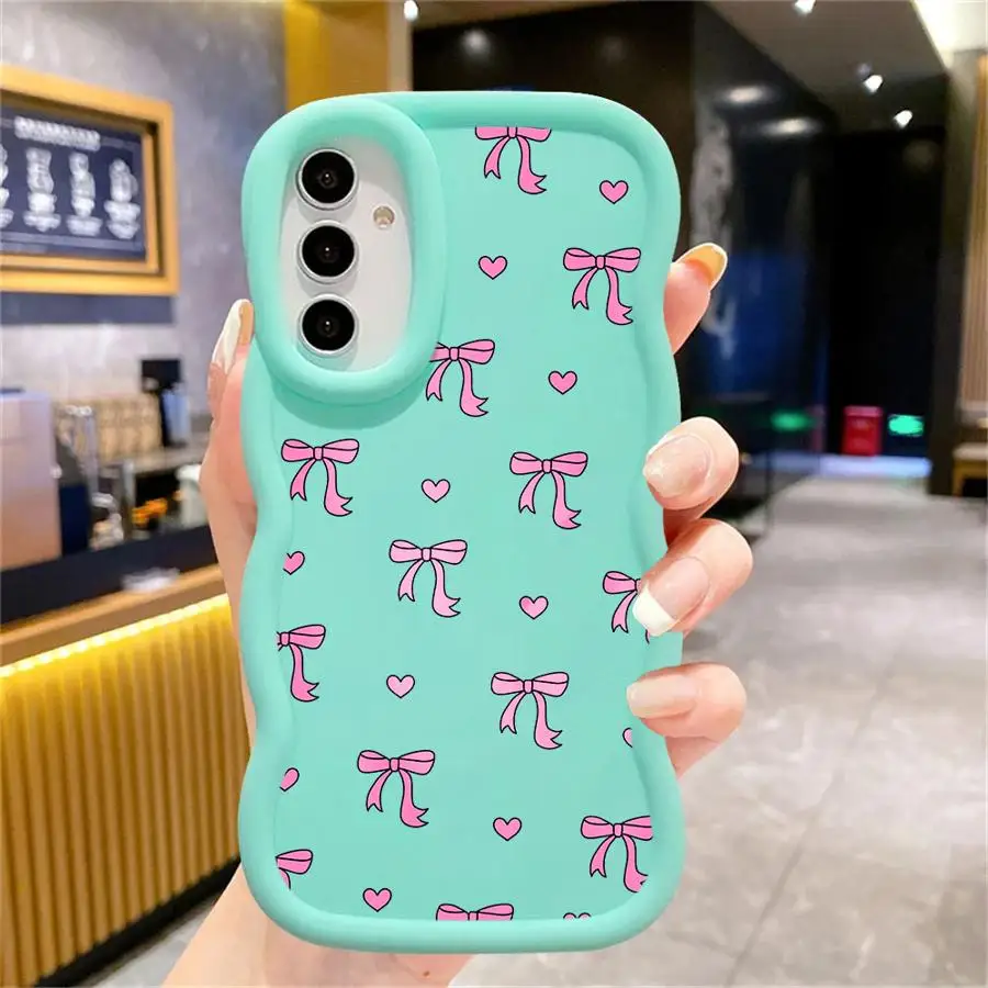 Funda de teléfono con pajarita rosa para Samsung Galaxy A21 A22 A32 A33 A51 A52 A53 A34 A35 A23 A24 A25 A54 A55 A73 4G 5G