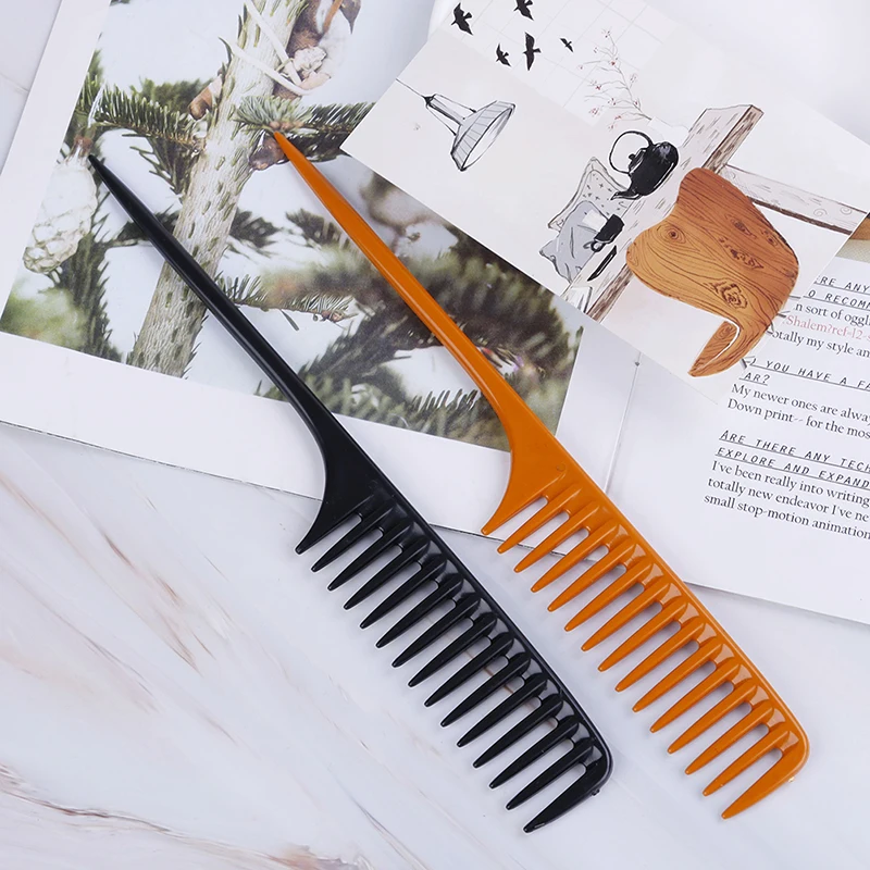 &1Pc Tip Tail Comb Salon Hair Brush Hairdressing Tool Diy Hair Wide Teeth Combs