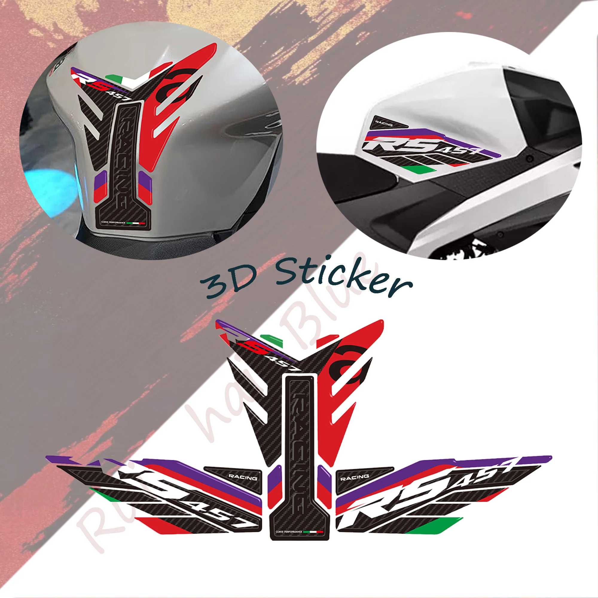 

Motorcycle kit 3D Sticker Decoration and Protection For Aprilia RS 457 2024 - New Emblem Badge Logo Fairing Decoration Stickers