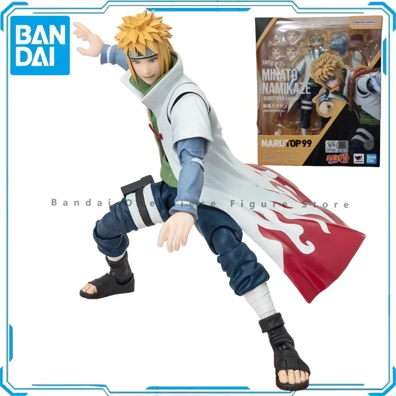 In Stock Original Bandai SHF Naruto Namikaze Minato Action Figure Animation Toy Gift Model Collector Anime Hobby Genuine