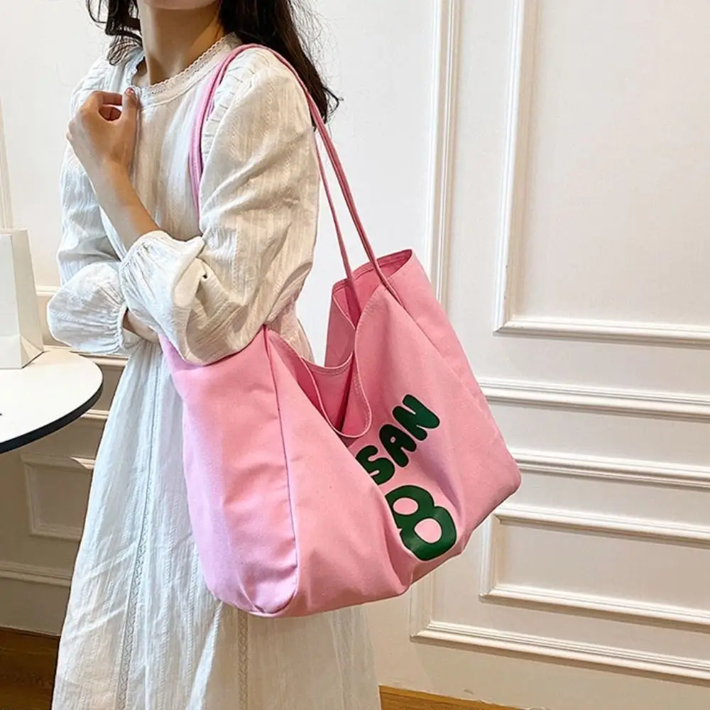 Storage Bag Large Capacity Casual Canvas Bag Multifunctional Handbag Tote Bag Shopping Bags Fashion Letter Printing Bag Girl