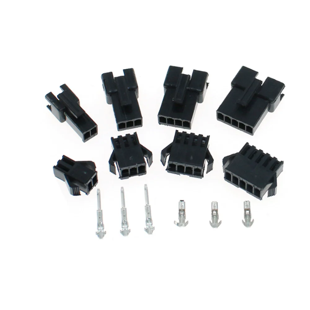 50sets/box SM2.54 Kits 2.54mm Pitch 2p 3p 4pin 5 Pin Connector with Housing Pin Header Male Female Terminal Wire Connector