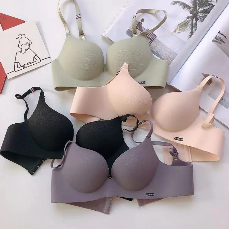 Reggiseno sexy ispessito per studentessa di biancheria intima senza traccia di un pezzo con reggiseno senza anelli in acciaio commercio estero caldo