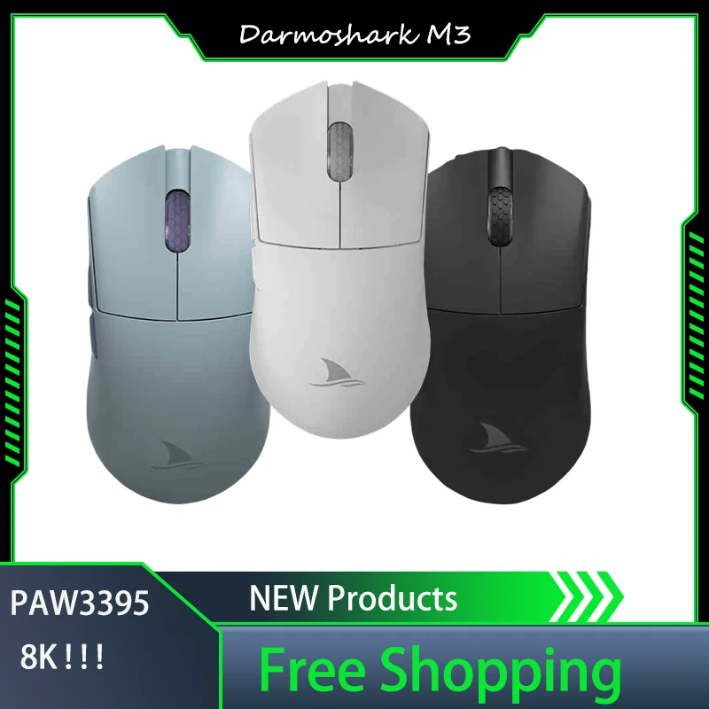 Darmoshark m3 פרו אלחוטי משחקים עכבר 4k pam3395 Bluetooth משחק עכברים 26000DPI ארגונומיה קל משקל מחשב נייד משרדית