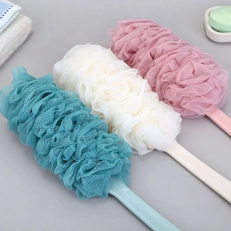 Brosse de bain à long manche pour le dos, épurateur de douche, maille douce, bouffée de gIslande, bain propre, corps, 1 pièce