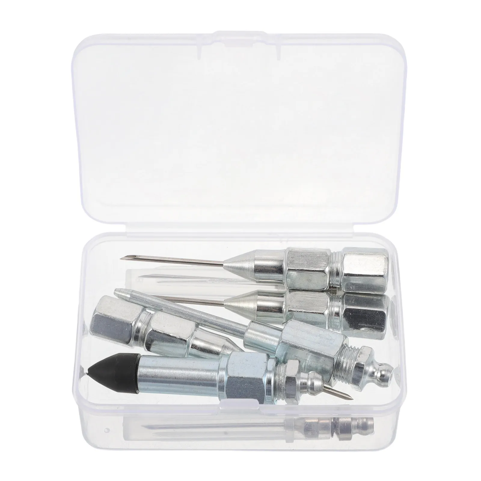 7Pcs Grease Gun Needle Set Heavy Duty Carbon Steel Grease Injector Needle Tips for Narrow Tight Spaces Automotive Machinery