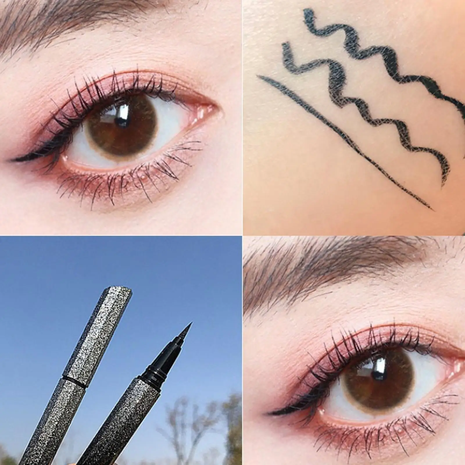 Czarny/brązowy wodoodporny, długi płynny Eyeliner trwały Eyeliner szybkoschnący ołówek nie kwitną naturalny Eyleliner do makijażu