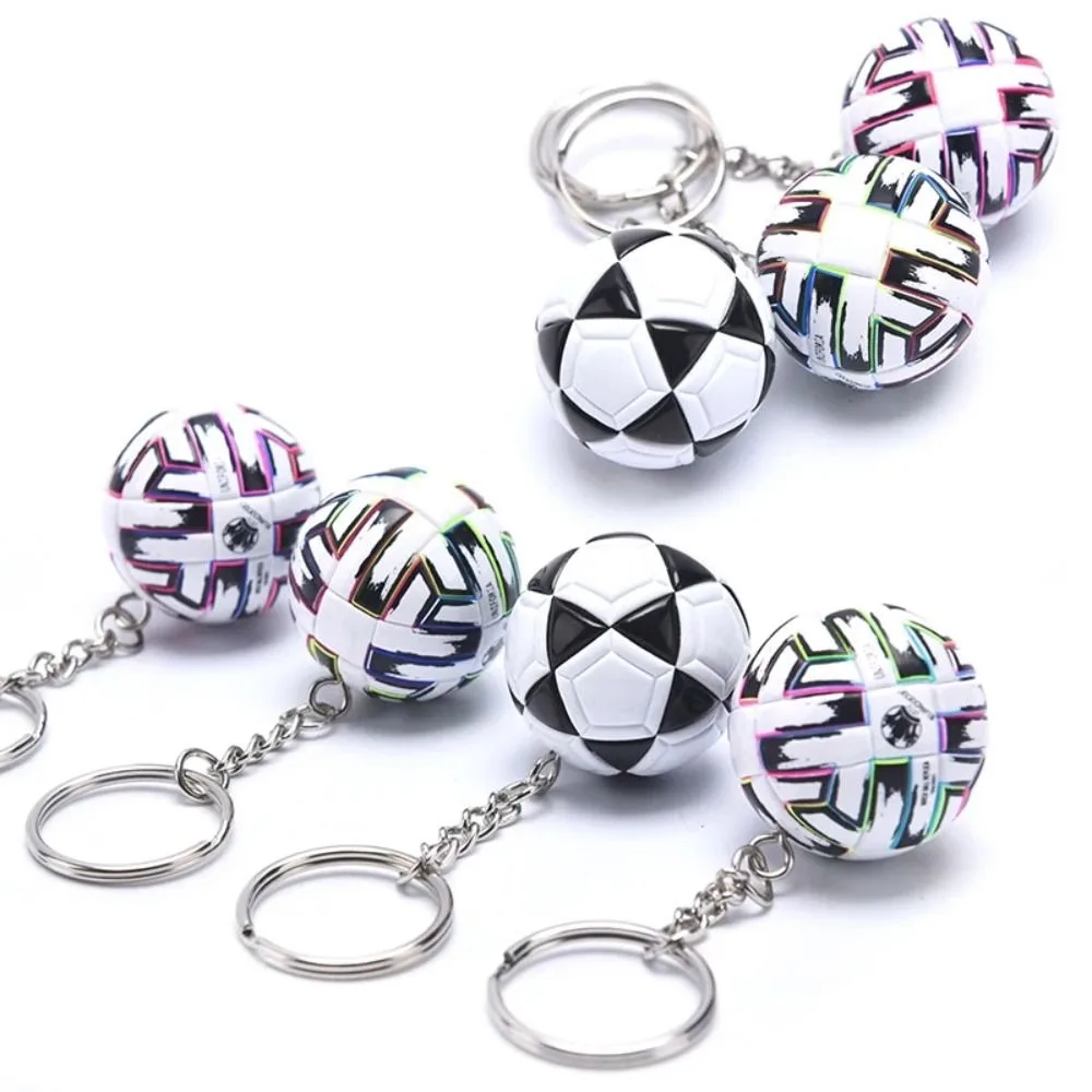 Leather Football Keychain New Exquisite Key Chain Souvenir Decoration Toy Keyring Ring School Reward for Kid Pendant Accessory