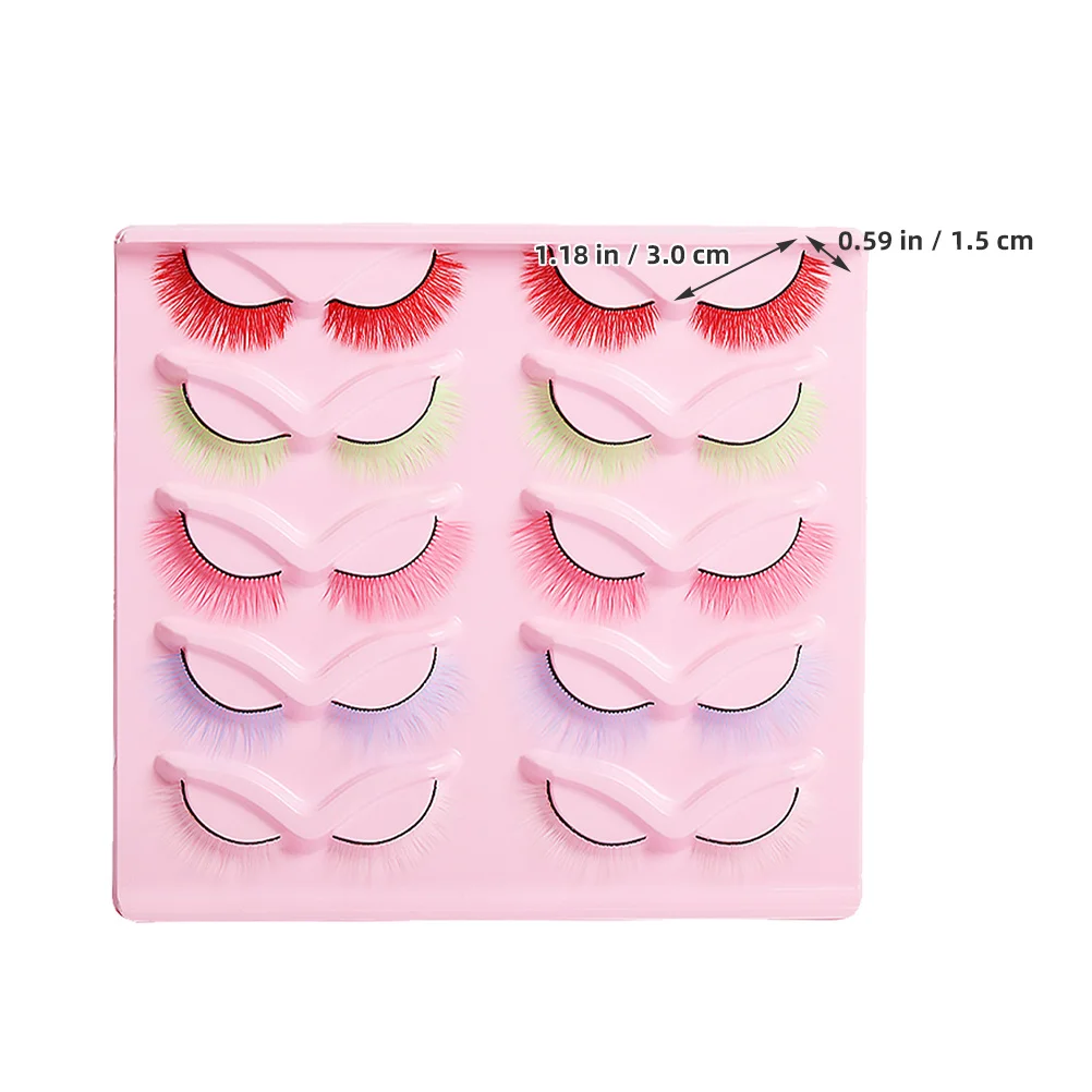 

10 Pairs Colored Fake Eyelashes Lightweight False Lashes For Women Girls Makeup Supplies Party Cosplay Performance Short Wispy
