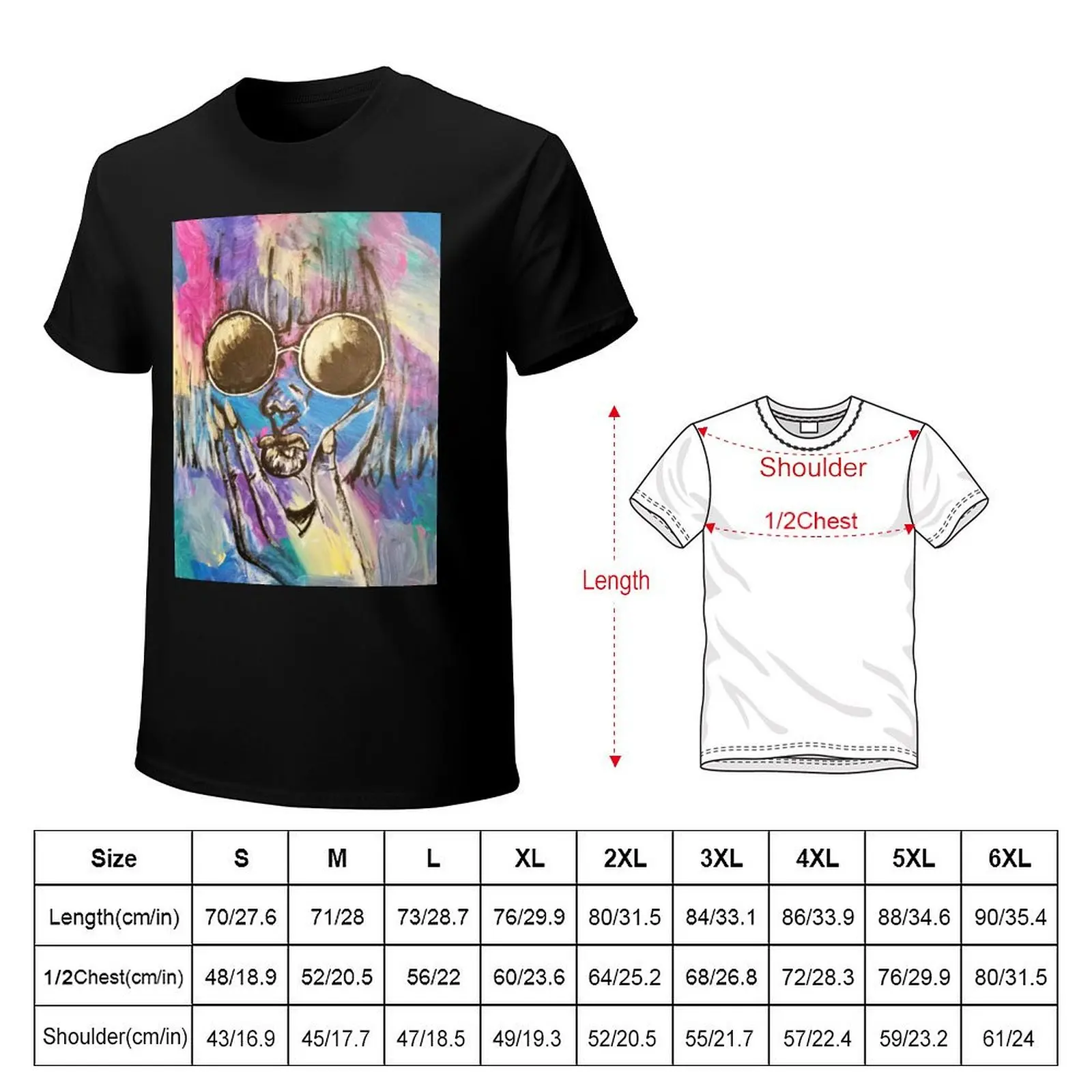 Abstract Dripping Paint Acrylic Pouring Multi Colored T-Shirt Simple Casual Short Sleeve Cotton T-Shirt