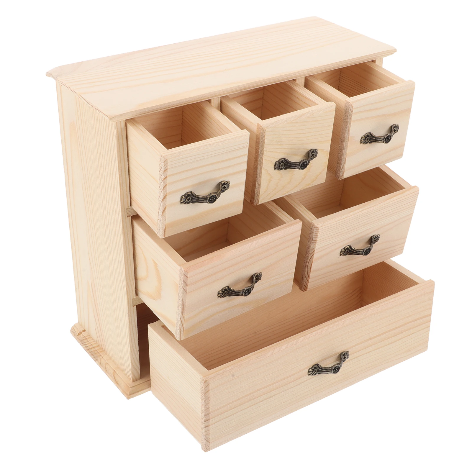 

Wooden Desk Organizer Box Compact Rustic Jewelry Storage Craft Desktop Drawer Office Home Countertop Wood Jewelry Box