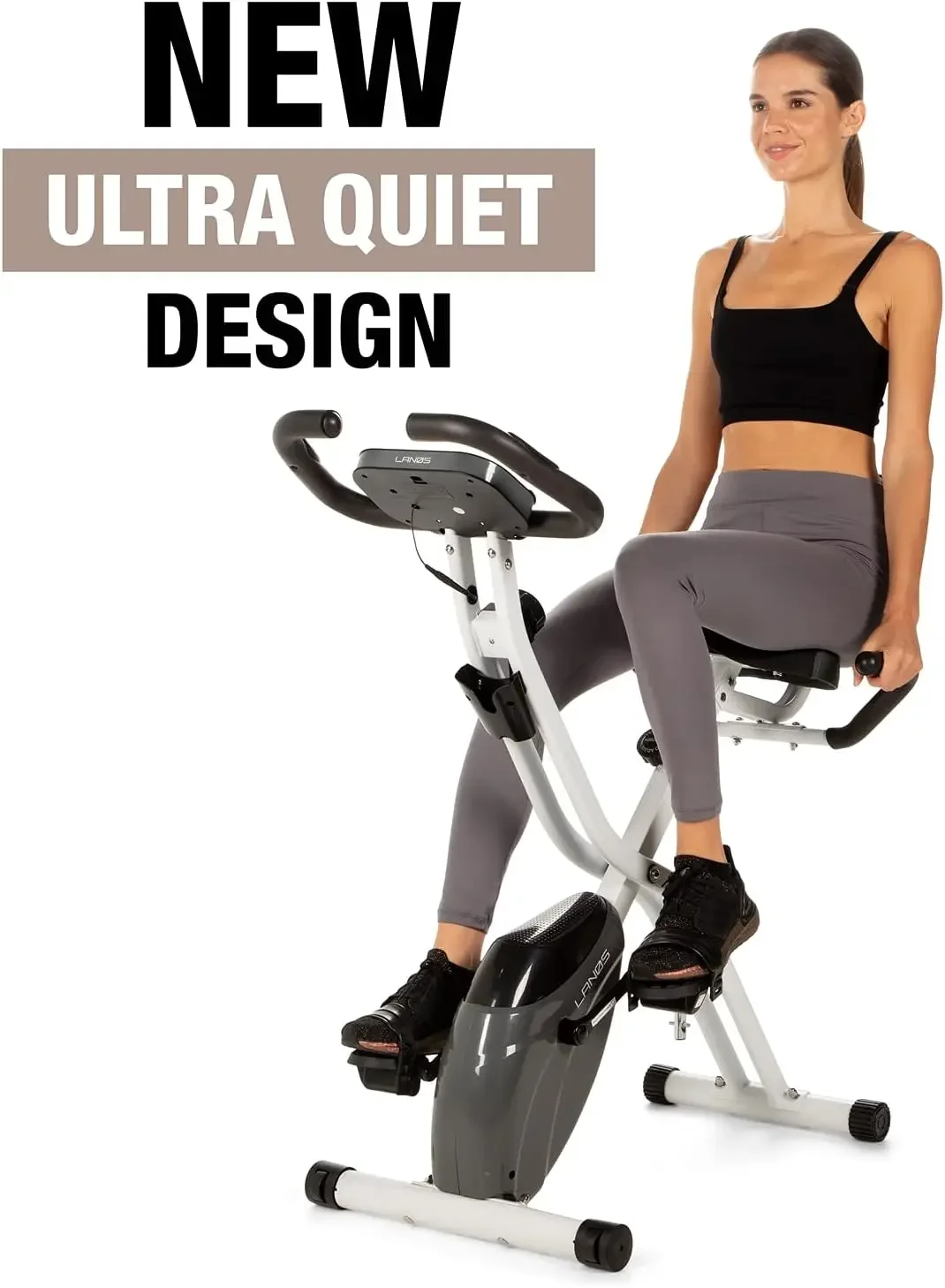 Workout Bike For Home - 2 In 1 Recumbent Exercise Bike and Upright Indoor Cycling Bike Positions, 10 Level Magnetic Resist