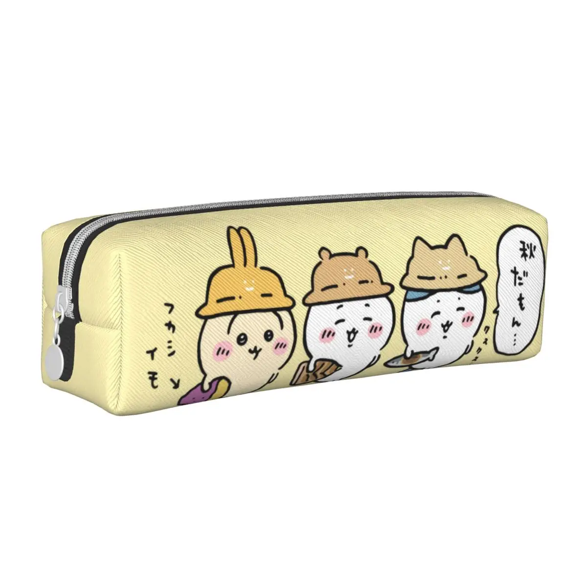Kawaii chiikawa anime dos desenhos animados lápis caso lápis titular caneta crianças grande capacidade saco material escolar zíper papelaria