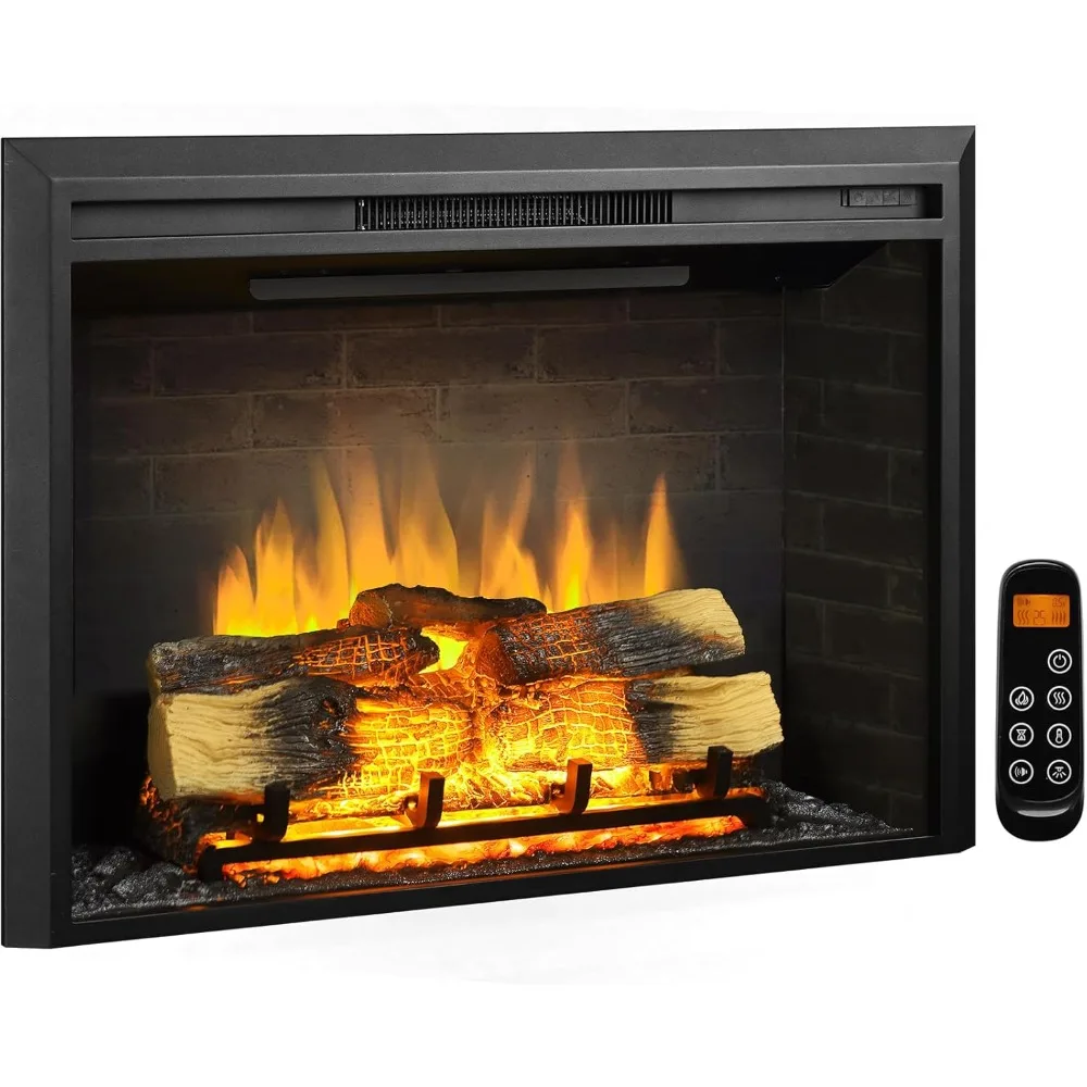 

39" W Electric Fireplace Insert (EF265), Fireplace Heater 750/1500W, Fire Crackling Sound, Remote Control, Fire Pit