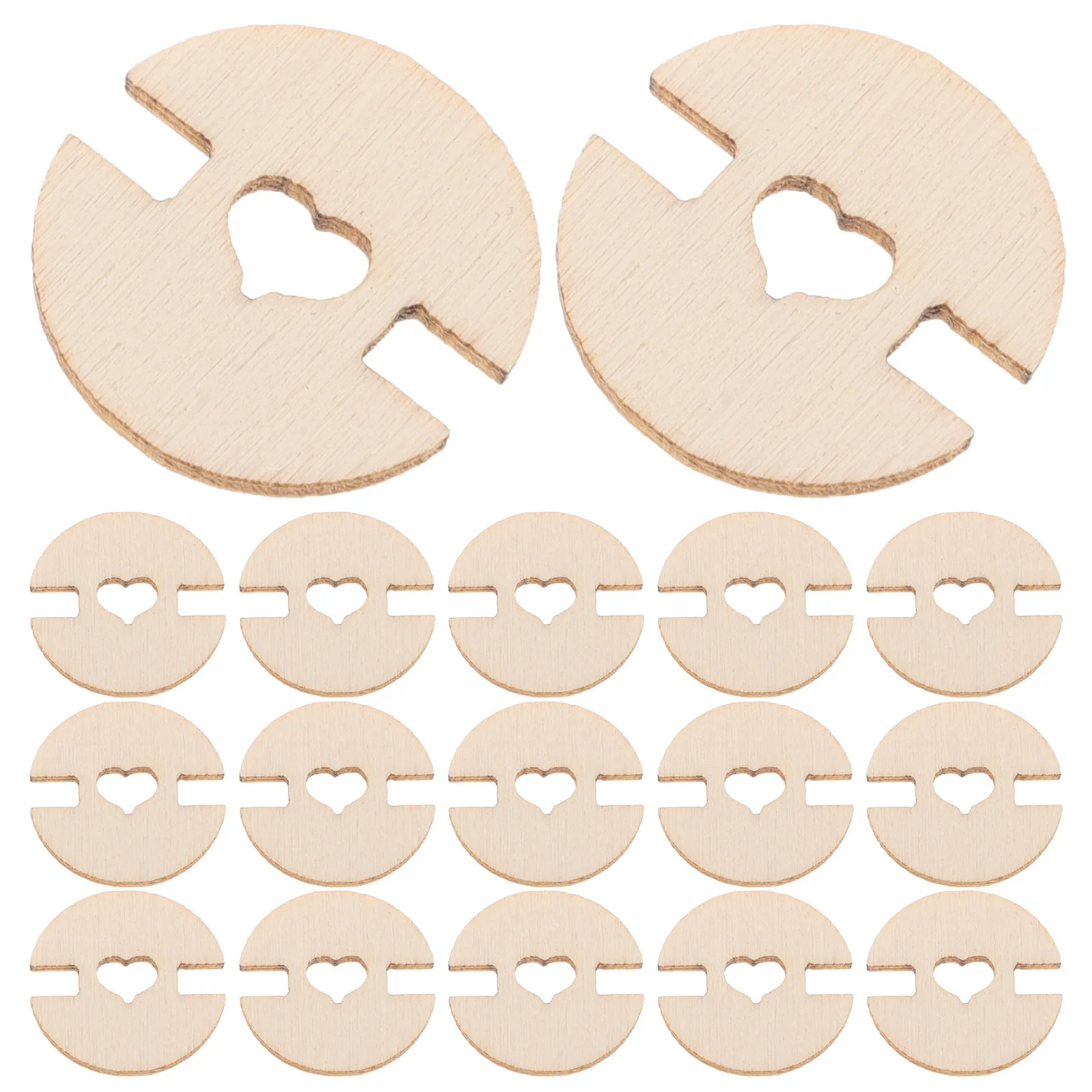 

50 Pcs Heart Shaped Wooden Buttons for Hats Knitted Fasteners Pom Pom Holders Removable Snap Kit Wood Accessories