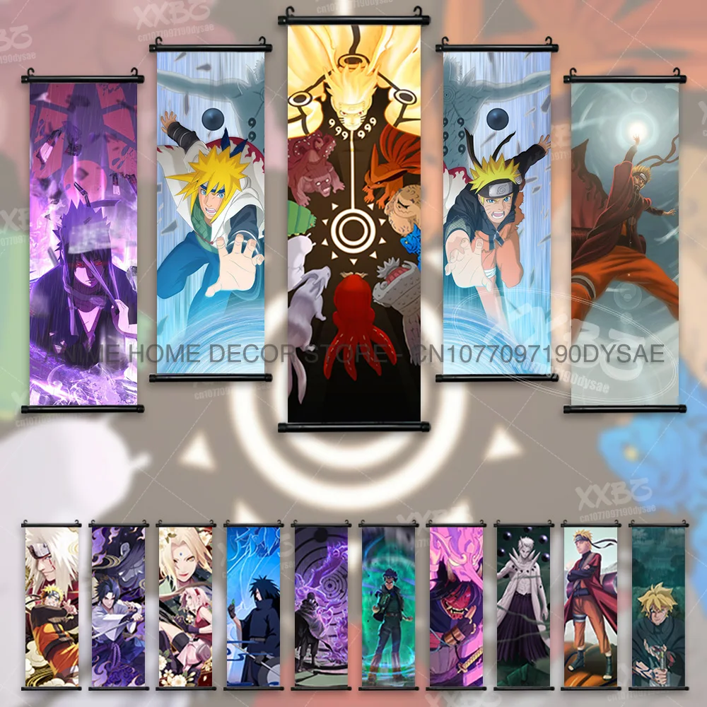 

Uzumaki Naruto Anime Posters Uchiha Sasuke Wall Artwork Decorative Paintings Namikaze Minato Home Decoration Scrolls Pictures