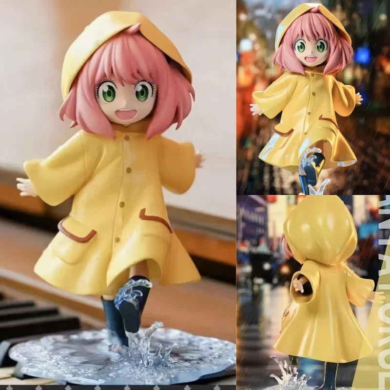 12.5cm Spy X Family Anime Figure Kawaii Raincoat Anya Forger Action Figures Yor Forger Figurine PVC Collectible Model Doll Toys