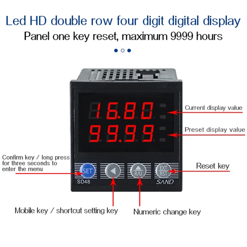 220V Industrial Cumulative Timer with Relay Output Control Electronic Switch Powered Timer for Automation