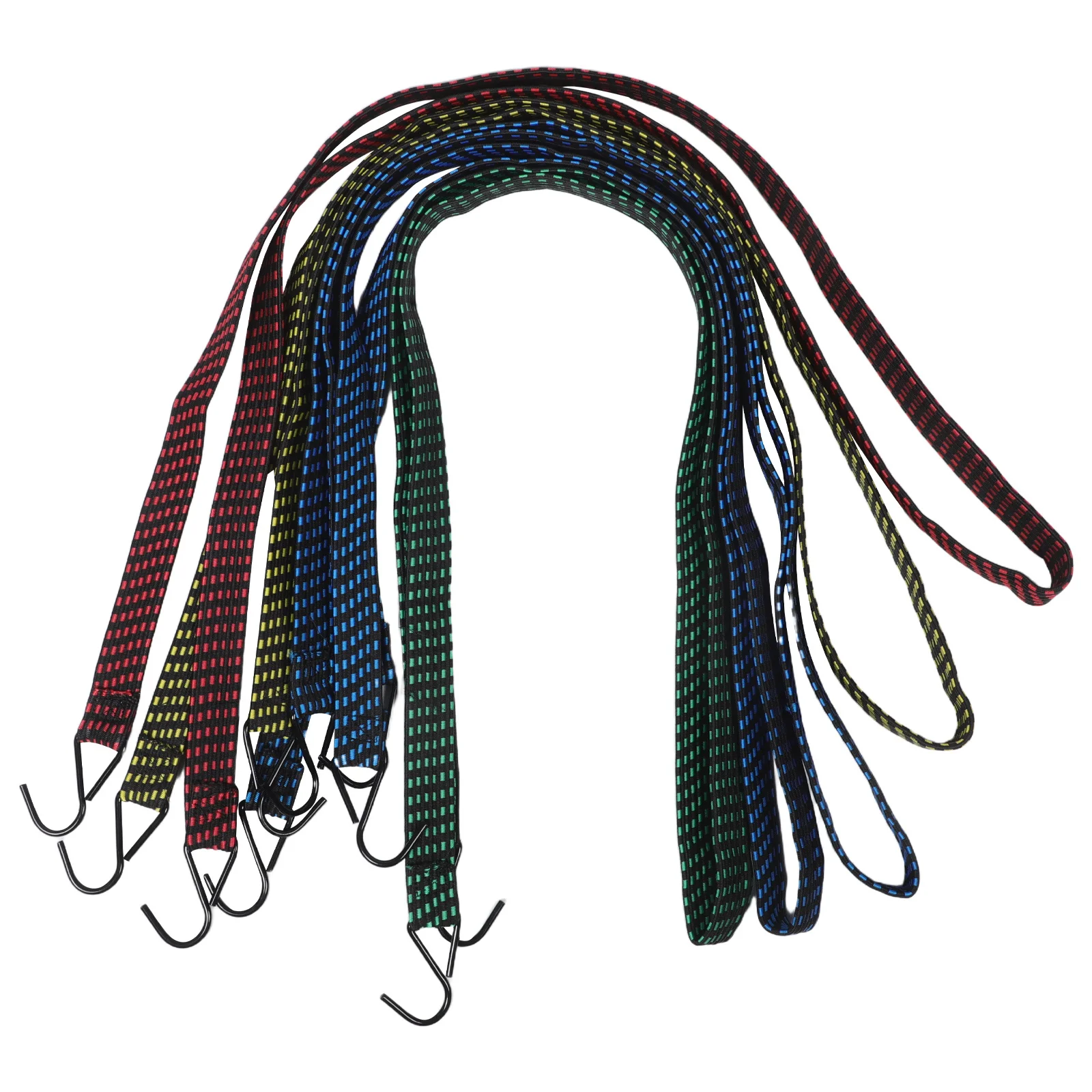 

5Pcs Bungee Elastic Tie Down Straps Hooks Heavy Duty Luggage Motorcycle Cargo Camping Tent Tarps Outdoor Use Tarps Bungee Ropes