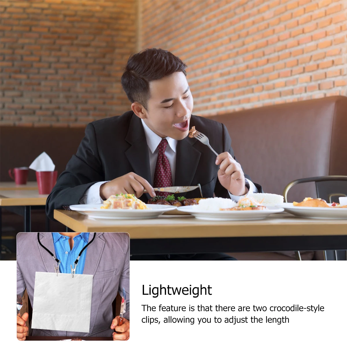 4 Clips para Servilletas con Cadena, Ligeros y Pequeños, Flexibles, para Comedor, Dibujo, Estudio, Cocina, Baberos