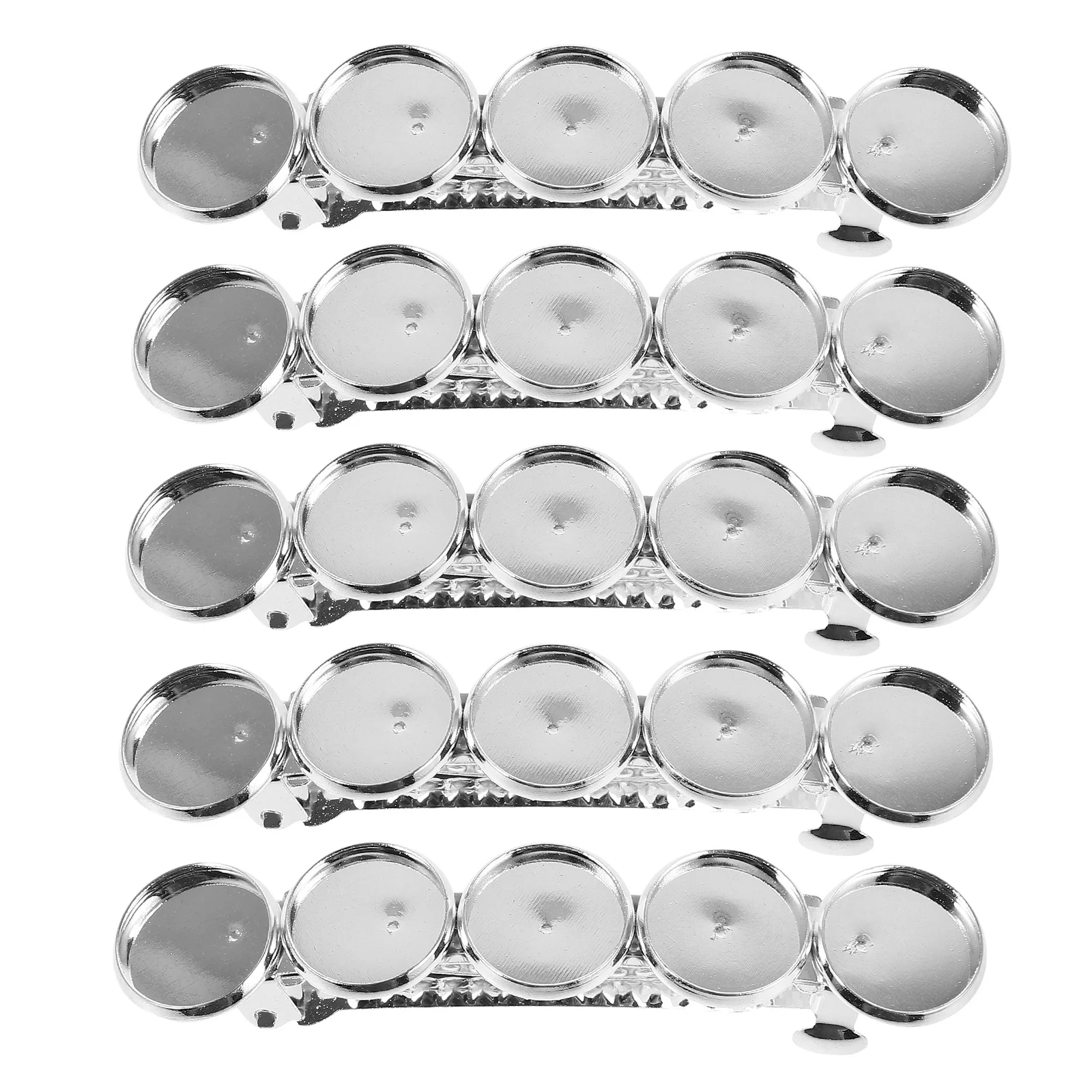 5Pcs Hair Clip Bezel Tray Round Blank Base DIY Hair Clip Making Tray Jewelry Clamp Accessories Jewelry Bezel Base
