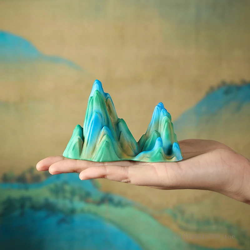 Chinese Small Fake Mountain Peak Sculpture, Home Decoration, Bedroom, Living Room, TV Cabinet, Desk Decor, Arts Crafts Gift, 1Pc