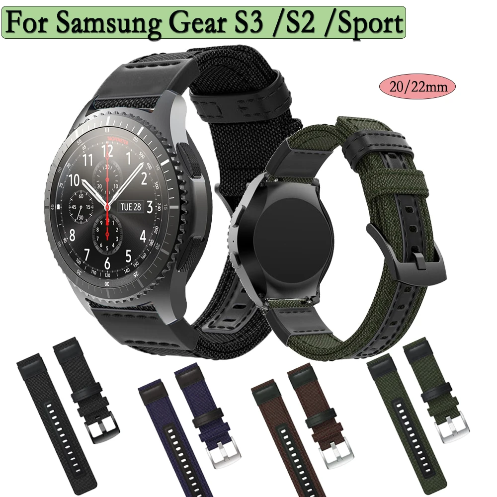 

20/22mm New Canvas Sport Band Strap For Samsung Gear S3/S2 Classic Galaxy Active Watch 42mm Band Quick Release WatchBand Bracele