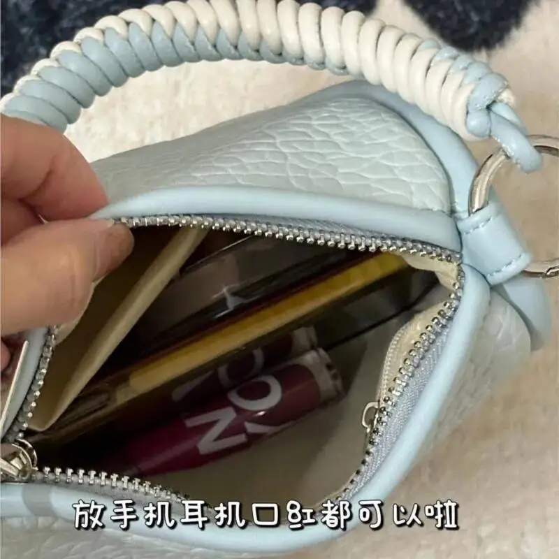 Bloom Hot Girls Blue Square Hand Purse Women Haruku Aesthetic Handle Y2k Crossbody Bags Ladies Retro Messenger Bag 2025