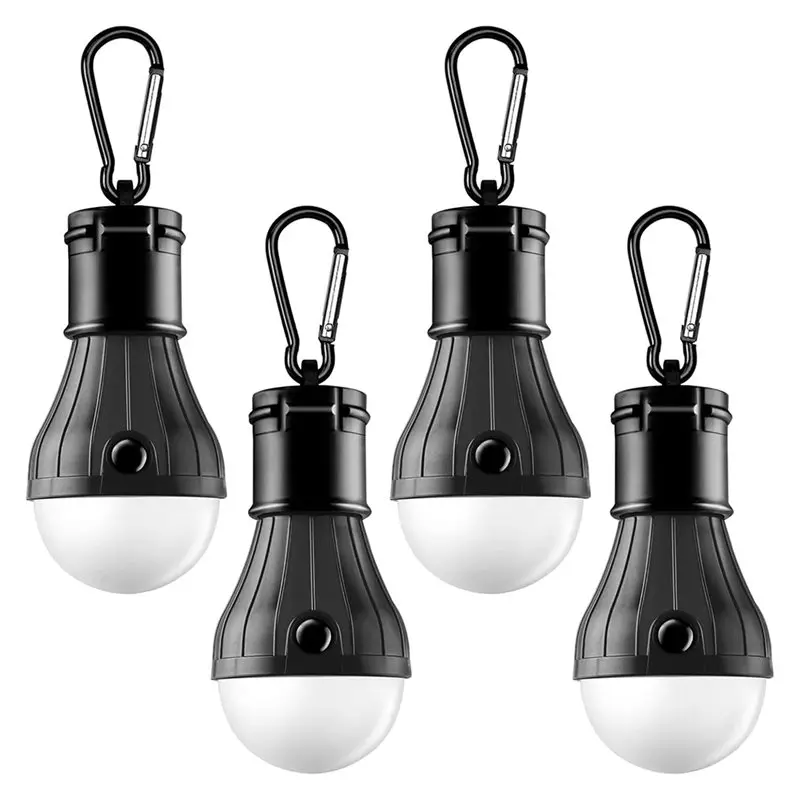 A25F-Bulb Lantern With Hook, 4 Pack Portable LED Tent Lamp Emergency Light Equipment For Camping Hiking Backpacking Fishing