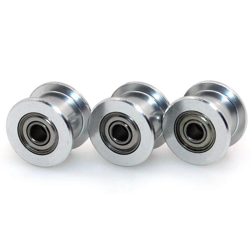 GT2 20 Toothless Bore 5Mm Aluminum Timing Belt Idler Pulley For 3D Printer 6Mm Width Timing Belt (Pack Of 10Pcs)