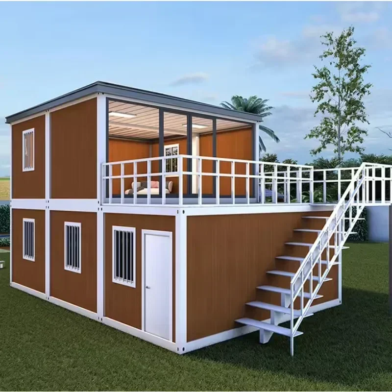 Factory Custom 3 4 Bedroom Prefab Container Homes 40ft Luxury Prefabricated Container Flat Pack House with 2 Storey