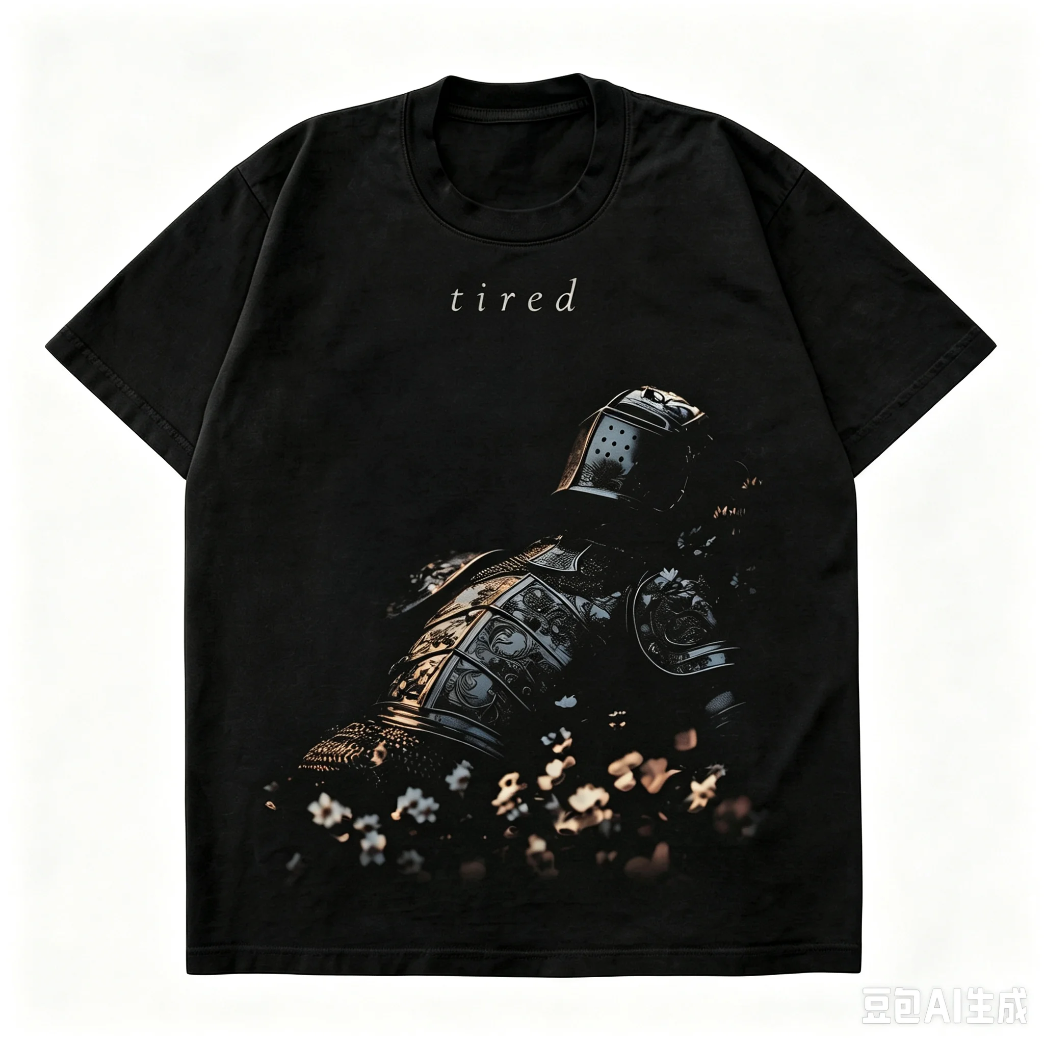 1pc Gothic Tired Knight Cotton T shirt Unisex Men Women Kids Streetwear Casual Short Sleeve Tops Fashion