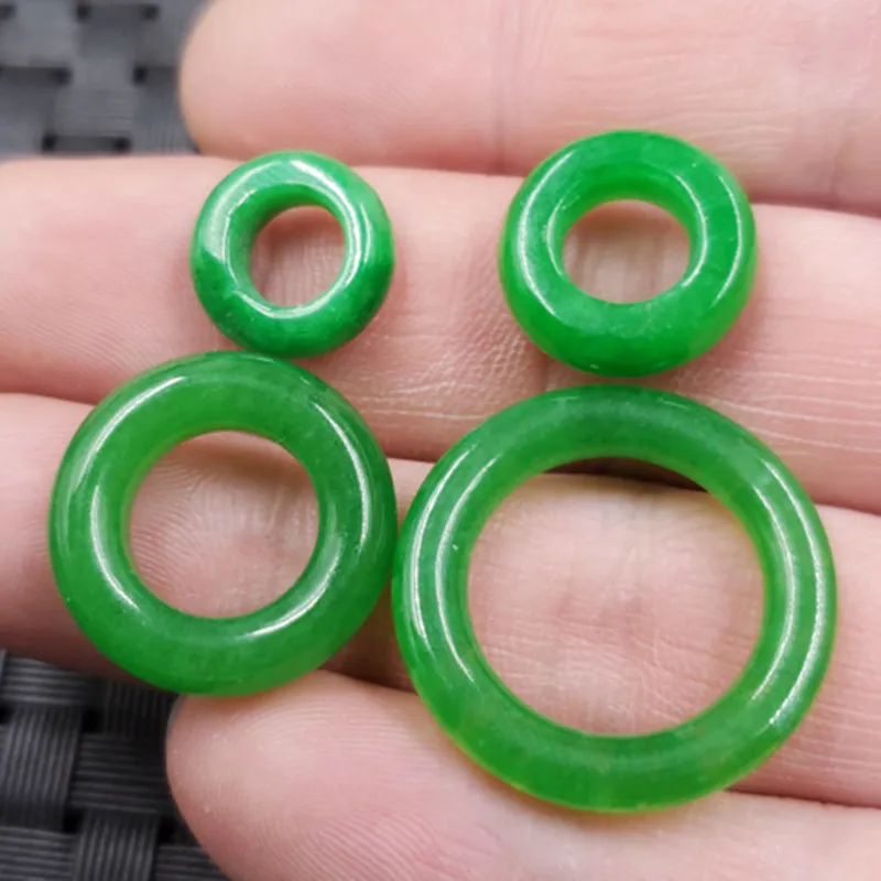 Jade Scattered Beads Jade Dry Green Ring Scattered Beads Sun Green Ring Accessories Full Green Jade Buckle Pendant Ornament Pend