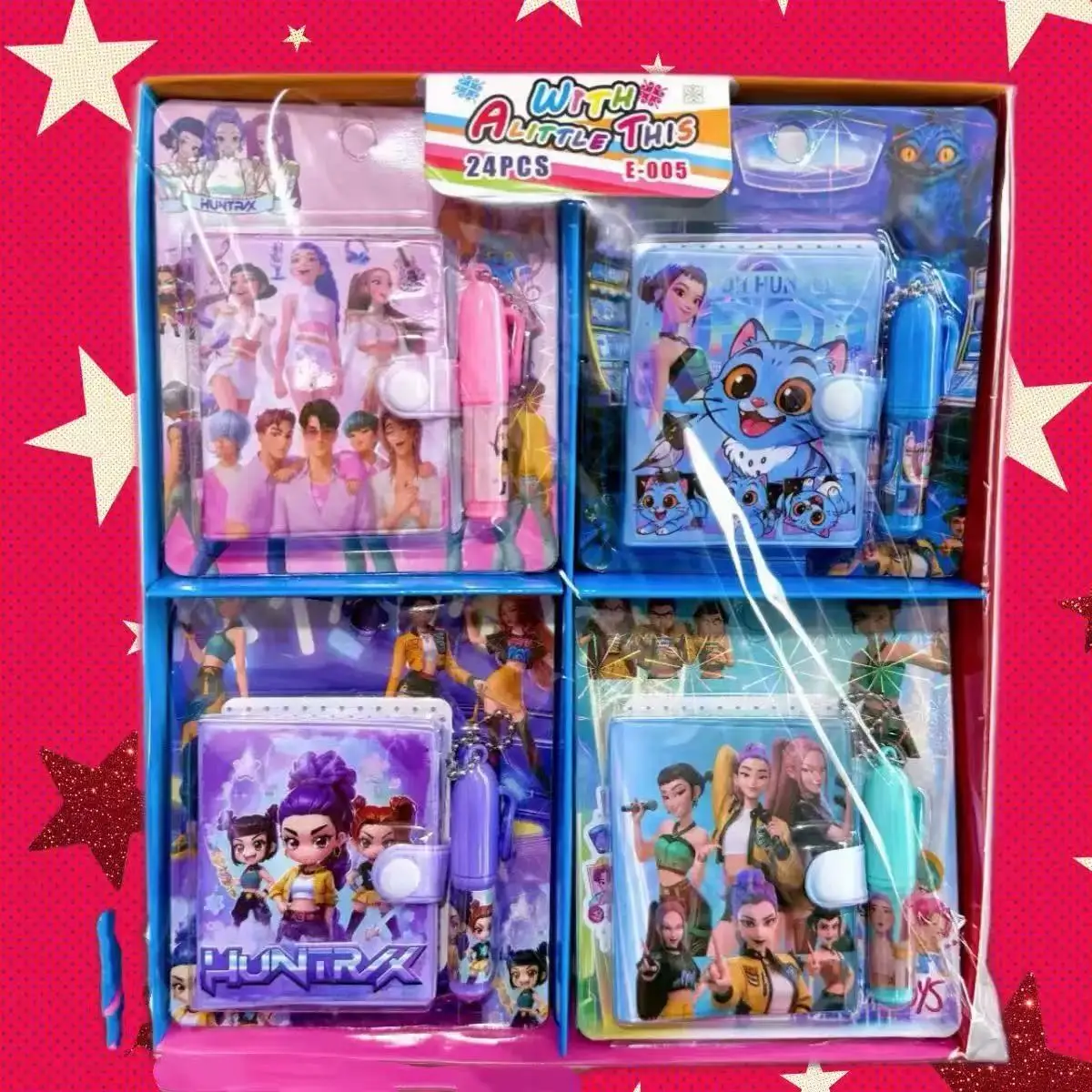 2026 Hot Girl group Girls Notebook Cartoon Stationery Set Notebook and Ballpoint Pen Small Set Student Gift Stationery