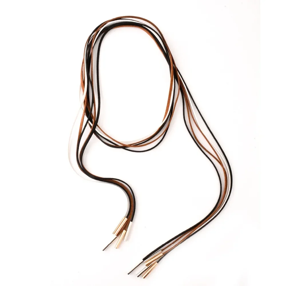 New Fashion Long DIY Faux Leather Choker Women Necklace Velvet Rope Statement Necklaces Jewelry Girlfriend Party Gifts