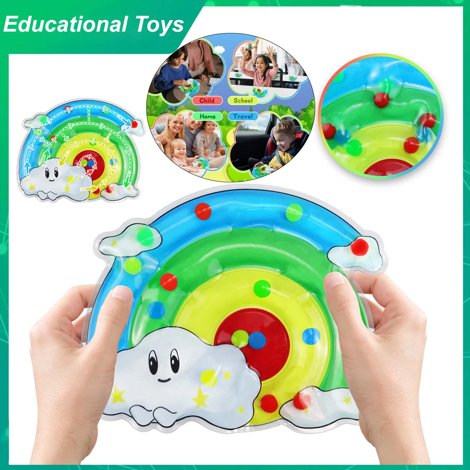 

Color Sorting Toys Cloud Shape Quiet Game Children Montessori Educational Sensory Toy For Kids Girls Boys Adults parties Gifts