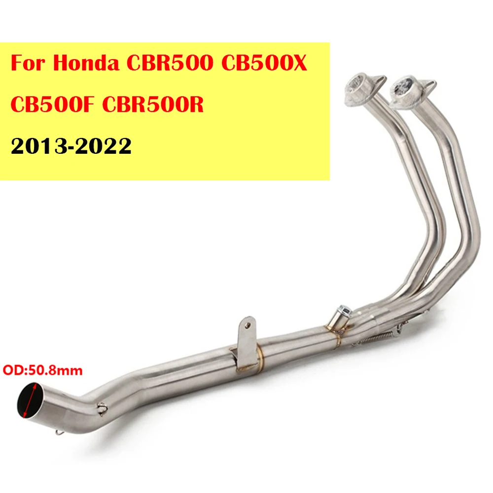 

Motorcycle Exhaust System Escape Front Middle Tube Link Pipe Without Muffler For CBR500 CBR500R CB500X CB500F