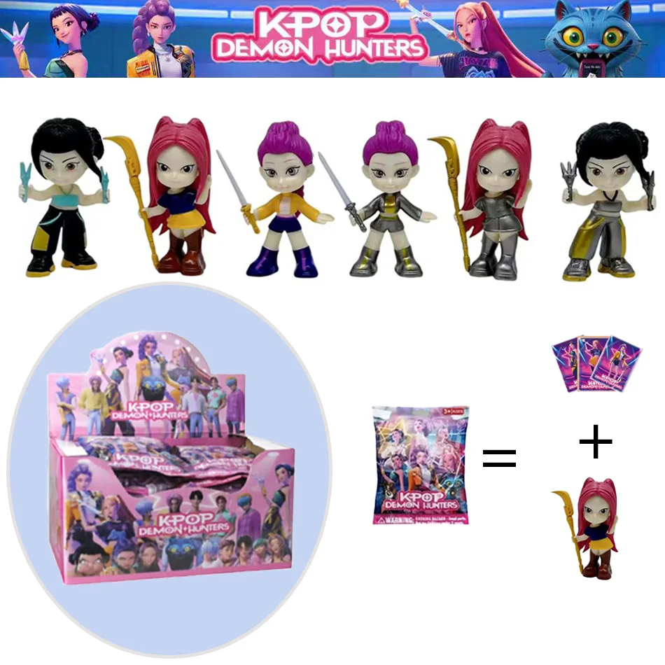 Caja ciega de película de Anime Kpop Demon Hunters Super Idol Rumi Mira Zoey Demon Hunter Mini estatuilla modelo de PVC caja ciega regalos de cumpleaños