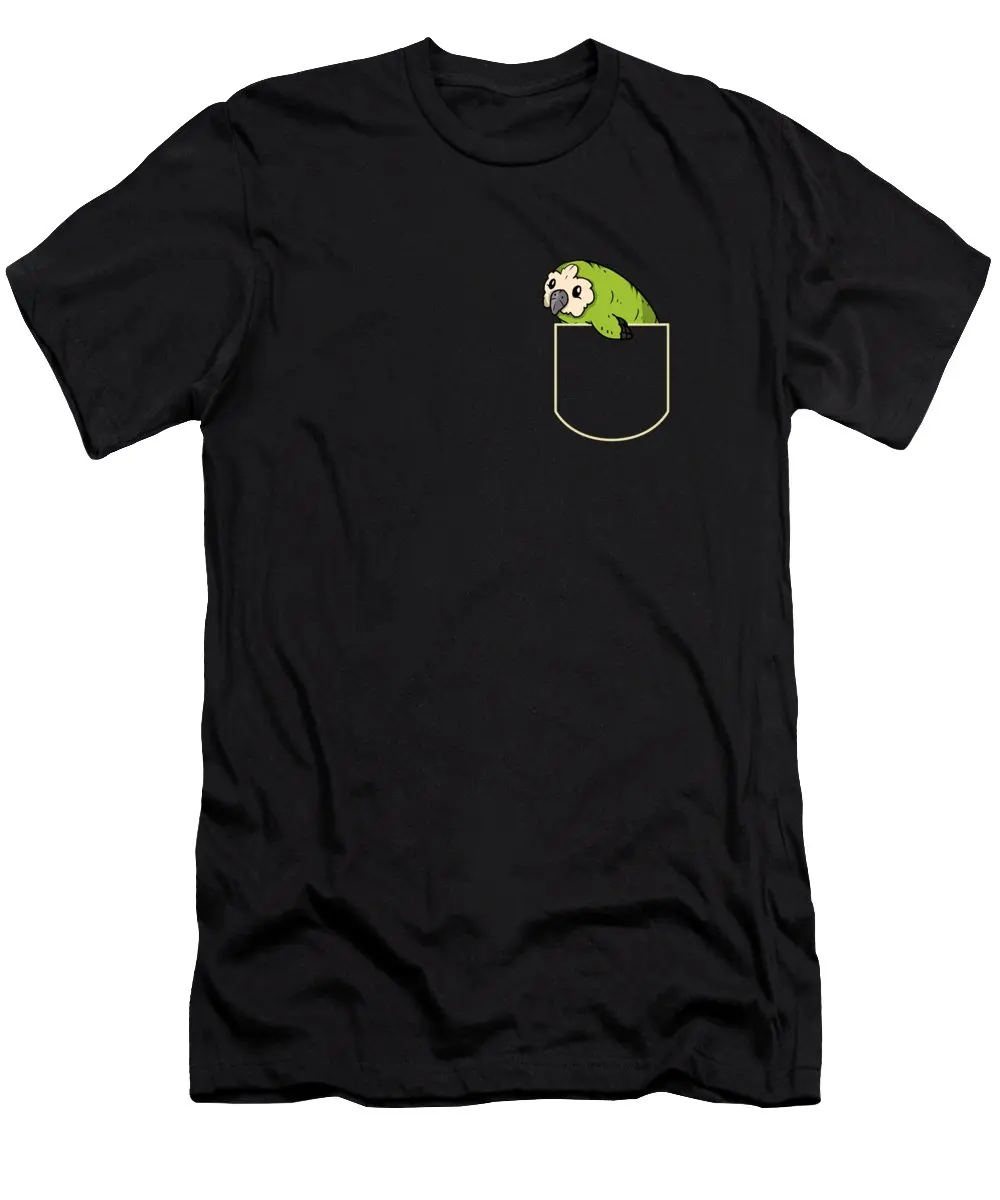 Owl Parrot In Pocket Gift Kakapo Pocket TShirt T-Shirt