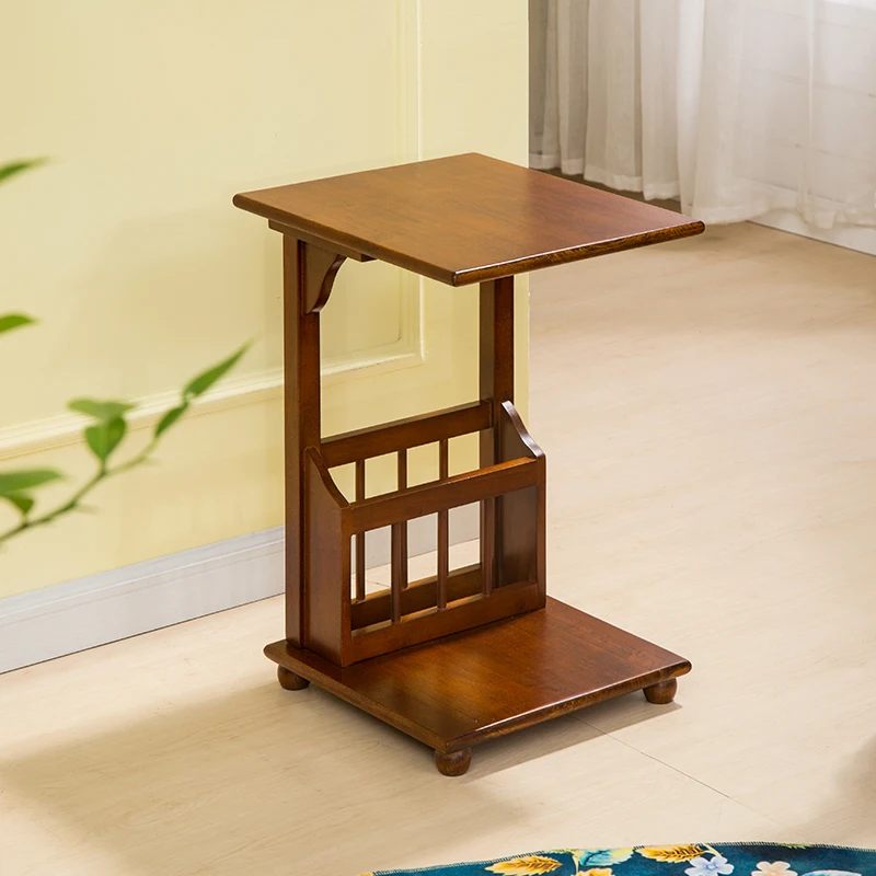 

‌Modern Minimalist Side Table,Solid Wood Mobile C-Shaped Coffee Table for Room Sofa,Balcony Mini Storage Cabinet with Wheels