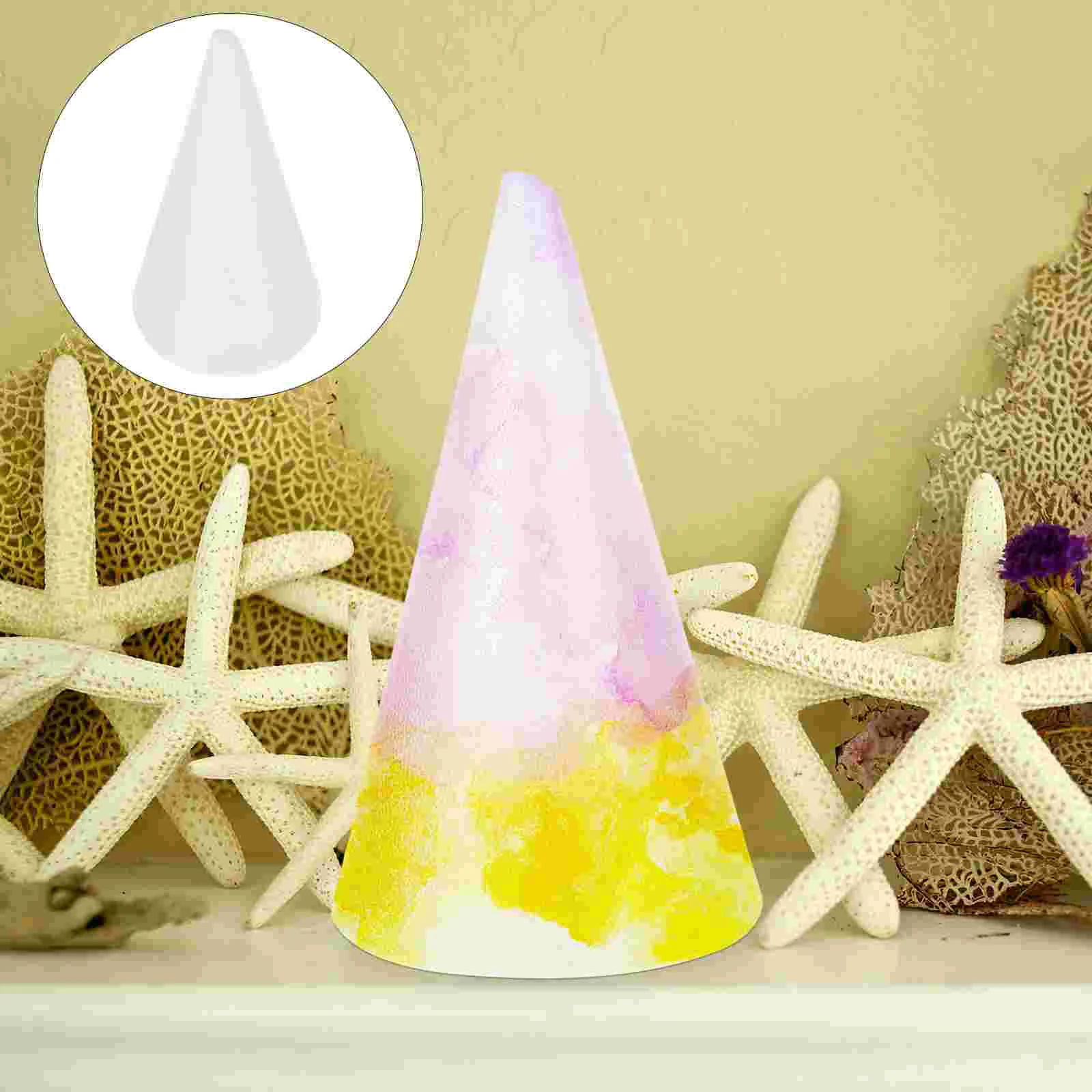 Cone Children Craft Stickers for Toddlers White Christmas Tree Ornament DIY Foam