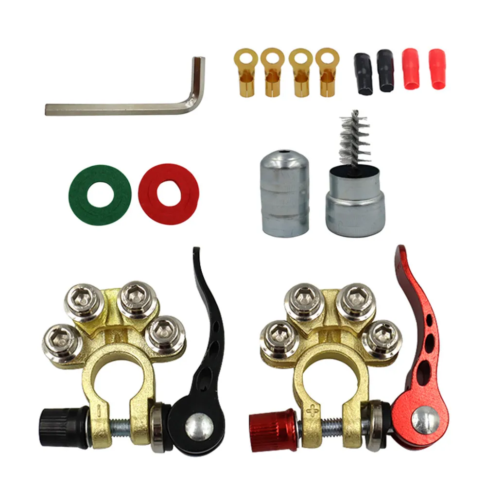 

1 set 1 Set Clamps Thickened Brass Auto Terminal Connectors Quick Release Car Clamp For Truck Vehicle Grounding