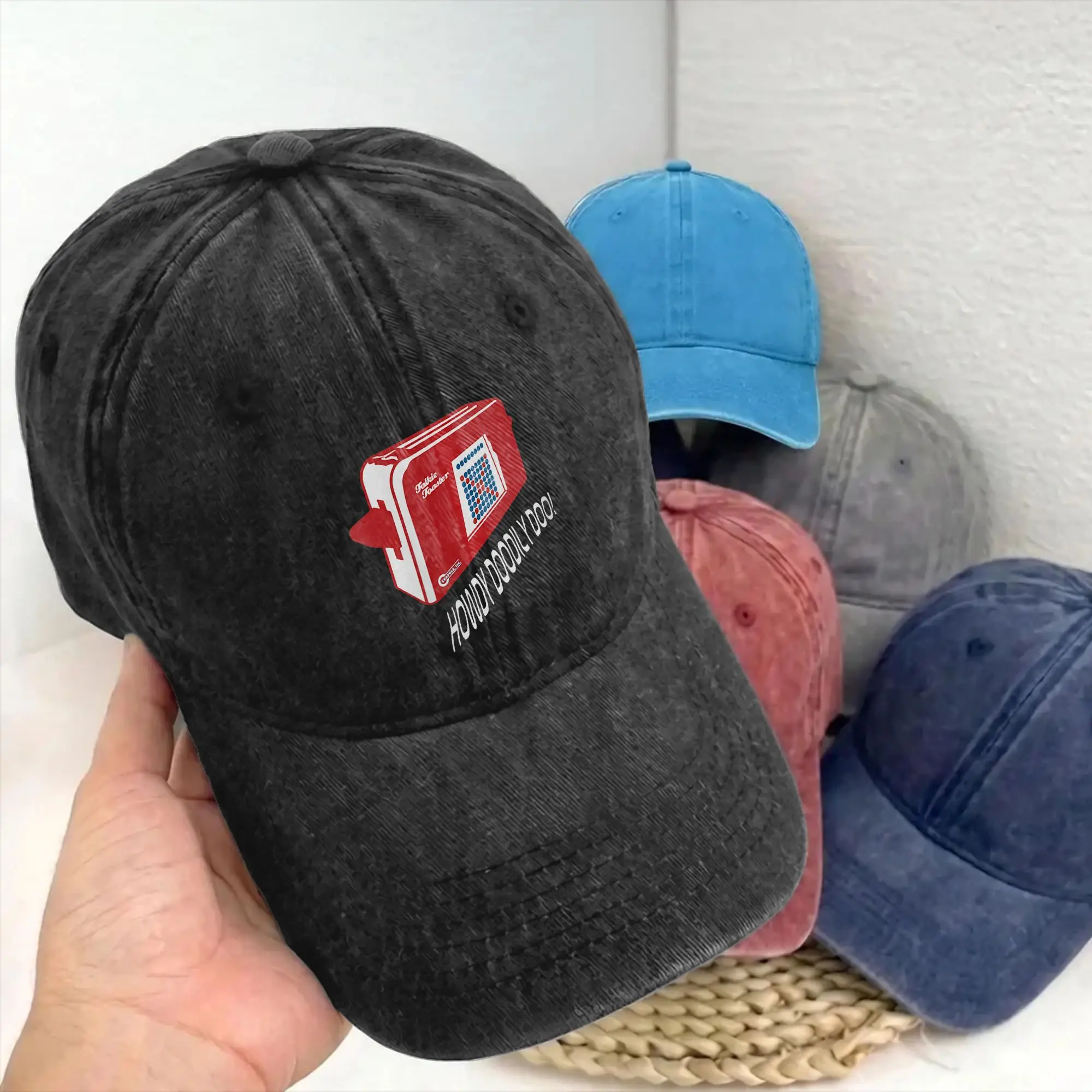Soft Red Talkie Toaster Dwarfs Baseball Cap Unstructured Unisex Howdy Doodly Doo Distressed Washed Sun Cap Workouts Gift Hat