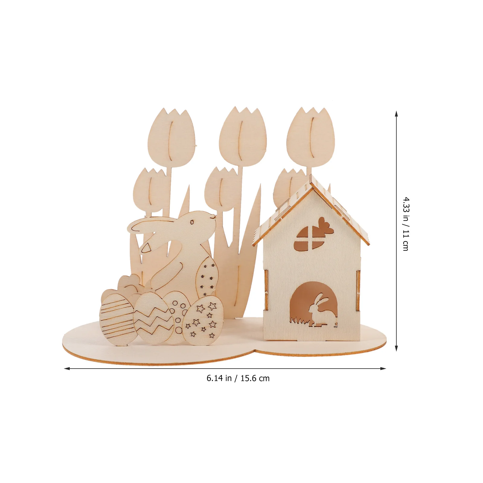 1Set Rabbit Egg 3D Wooden Puzzle DIY Kids Learning Activity Easter Gift for Children Toddlers Ages 1-3 4-8 3D Wood Puzzle Toy