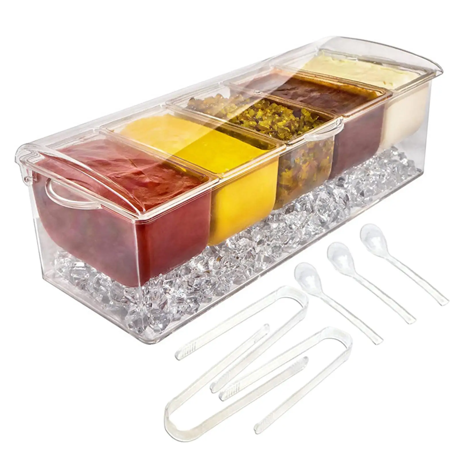 Chilled Condiment Server Transparent Serving Bowls for Salad Outdoor Fruits