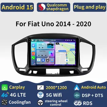 Android 15 For Fiat Uno 2014 - 2020 Car Radio Wireless Carplay Auto BT Head Unit 2din Multimedia Video Player Stereo 360 Camera